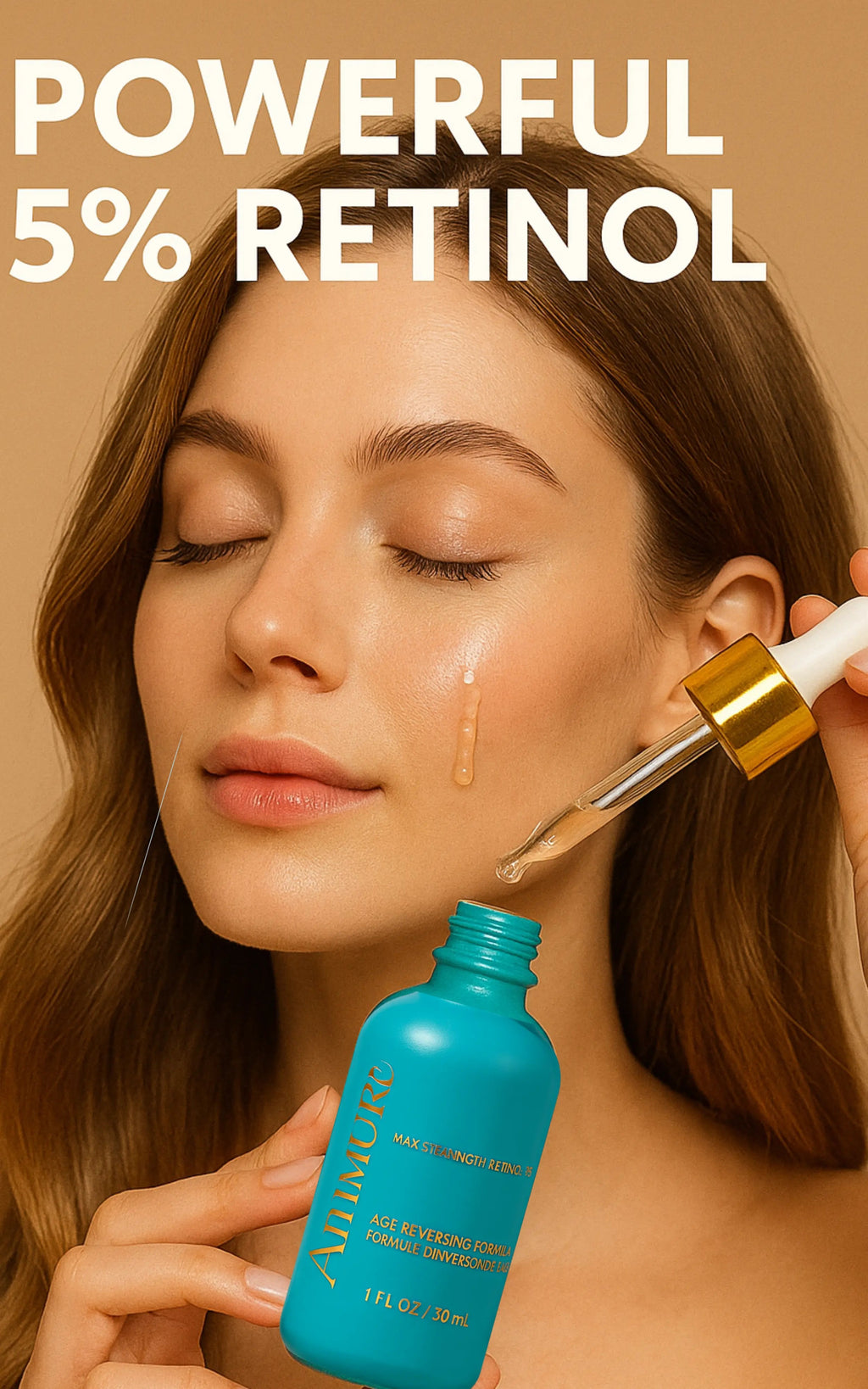 „Ammuri Skincare 5% Retinol MAX“ veiksmingas senėjimą stabdantis serumas jaunatviškai odai