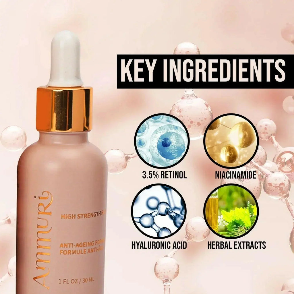 „Ammuri Skincare“ didelio stiprumo retinolio serumas – senėjimą stabdantis
